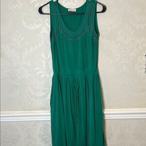 Calvin Klein Green Sleeveless Sundress with Scoop Neck